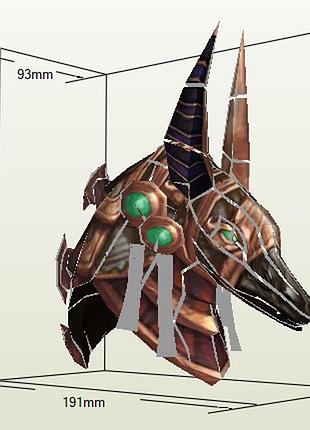 Paperkhan конструктор з картону tol'vir jackal helm warcraft papercraft 3d фігура розвиваючий подарунок статуя сувенір