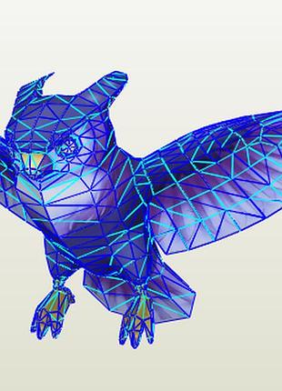 Paperkhan конструктор из картона филин сова птица оригами papercraft 3d фигура развивающий набор антистресс