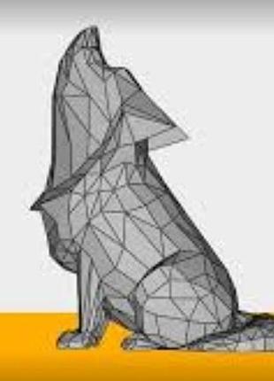 Paperkhan конструктор из картона волк собака орігами papercraft 3d фигура развивающий набор антистресс