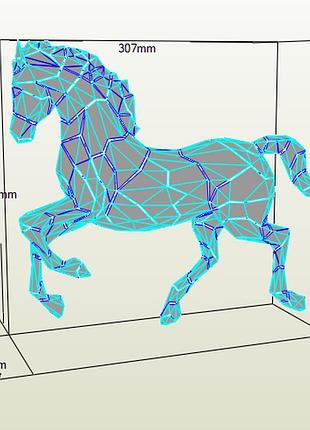 Paperkhan конструктор з картону кінь кобила жеребець орігамі papercraft 3d фігура полігональна набір подарок сувенір