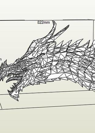 Paperkhan конструктор з картону дракон пазл орігамі papercraft 3d фігура полігональна набір подарок сувенір антистрес іграшка