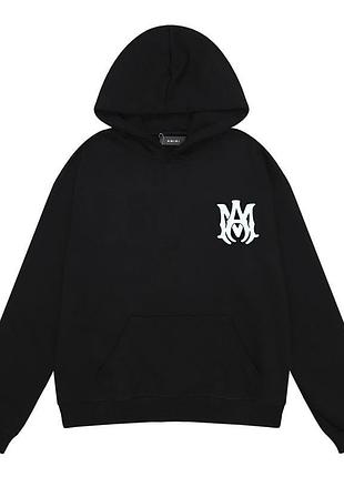 Мужская кофта amiri черная с капюшоном худи трехнитка на осень толстовка амири