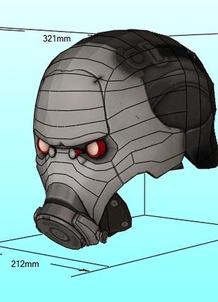 Шлем кибер-террориста cyber terrorist helmet конструктор из картона papercraft паперкрафт игровой персонаж