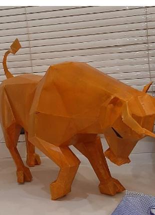Paperkhan конструктор з картону 3d фігура бик телець корова паперкрафт papercraft подарунковий набір для творчості іграшка сувенір