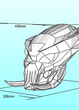 Маска хищника predator mask traсker hunter конструктор з картону паперкрафт papercraft ігровий персонаж пазл 3д фігура