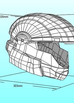 Шолом хало halo helmet конструктор з картону паперкрафт papercraft ігровий персонаж пазл 3д фігура