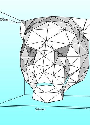 Шлем helmet ягуар пума пантера тигр кіт кішка маска mask конструктор з картону паперкрафт papercraft персонаж пазл 3д фігура