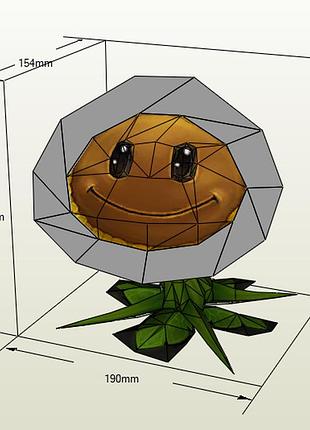 Paperkhan конструктор из картона 3d цветок растение паперкрафт papercraft набор для творчества игрушка оригами