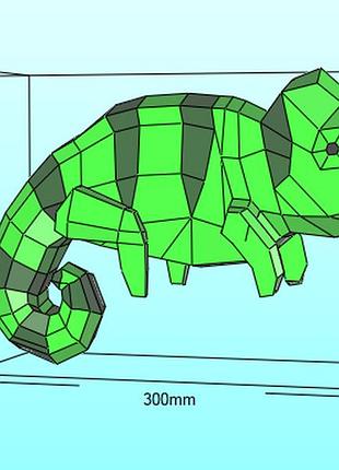 Paperkhan конструктор из картона хамелион ящерица рептилия оригами papercraft фигура развивающий набор подарок