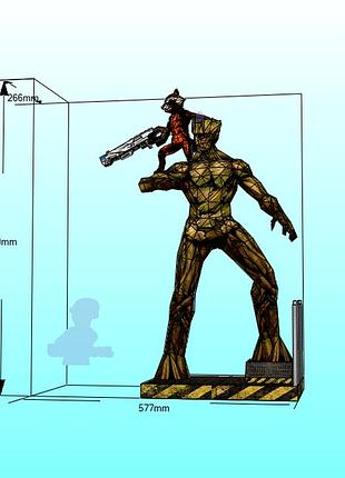 Paperkhan конструктор з картону groot and rocket 3d фігура character hero персонаж герой паперкрафт набір пазл орігамі papercraft