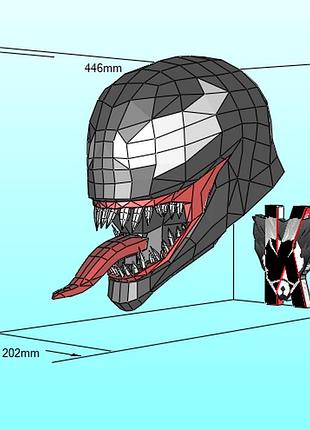 Шлем helmet venom веном маска mask конструктор из картона papercraft паперкрафт игровой персонаж