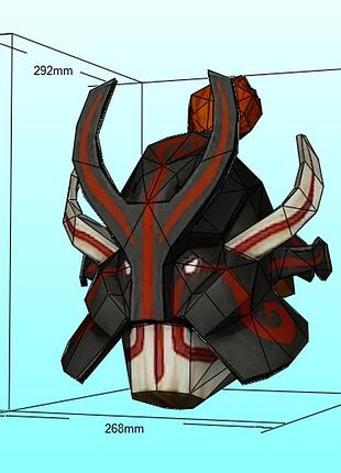 Шолом тисячі обличь thousand faces helmet dota 2 конструктор з картону паперкрафт papercraft ігровий персонаж пазл 3д фігура