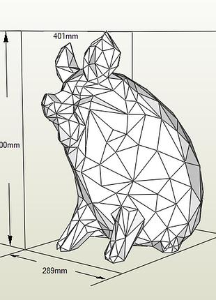 Paperkhan конструктор из картона 3d фигура кабан свинья поросенок паперкрафт papercraft набор игрушка сувенир