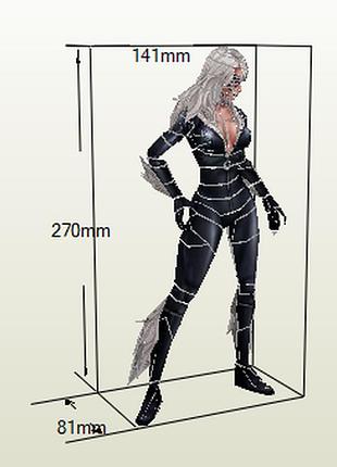 Paperkhan конструктор из картона женщина кошка black cat papercraft 3d полигональная развивающий подарок
