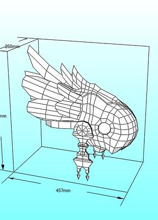 Шлем helmet choco маска mask конструктор з картону паперкрафт papercraft ігровий персонаж пазл 3д фігура