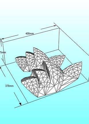 Paperkhan конструктор з картону театр сідней 3d фігура papercraft паперкрафт модель пазл орігамі набір для творчості сувенір подар