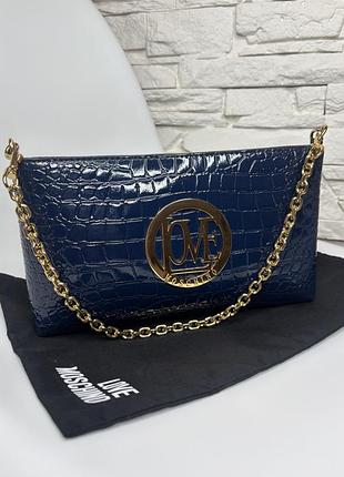 Жіноча стильна сумка через плече клатч love moschino croco