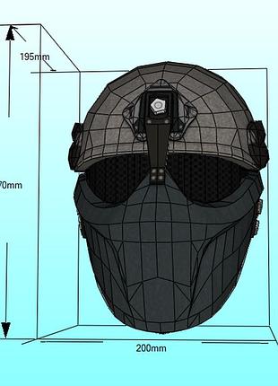 Маска подразделения альфа дельта alpha force mask payday 2 конструктор з картону паперкрафт papercraft ігровий персонаж 3д фігура