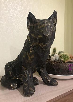 Paperkhan конструктор з картону 3d фігура собака пес паперкрафт papercraft подарунковий набір для творчості іграшка сувенір