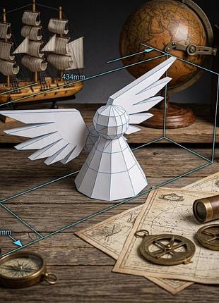Paperkhan конструктор з картону янгол 3d фігура статуя скульптура паперкрафт papercraft набір для творчості орігамі пазл