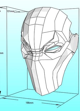 Маска дефстроука deathstroke mask dc comics конструктор з картону паперкрафт papercraft ігровий персонаж пазл 3д фігура
