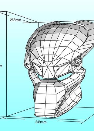 Маска хижака мисливця predator mask bio hunter конструктор з картону паперкрафт papercraft ігровий персонаж пазл 3д фігура