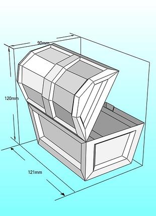 Paperkhan конструктор з картону скриня шкатулка 3d фігура papercraft паперкрафт модель пазл орігамі набір для творчості подарунок