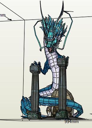 Paperkhan конструктор з картону дракон пазл орігамі papercraft 3d фігура полігональна набір подарок сувенір антистрес іграшка