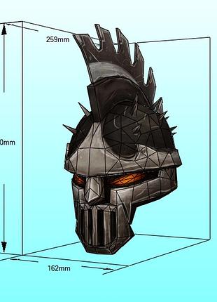 Шолом боссанова bossanova helmet borderlands конструктор з картону паперкрафт papercraft ігровий персонаж пазл 3д фігура