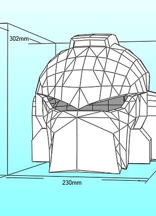 Шолом космодесанта space marine helmet конструктор з картону паперкрафт papercraft ігровий персонаж пазл 3д фігура