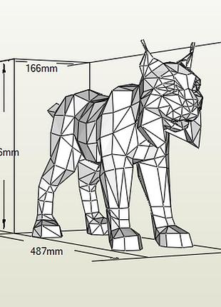 Paperkhan набор для создания 3d фигур рысь тигр кот паперкрафт papercraft подарок сувернир игрушка конструктор