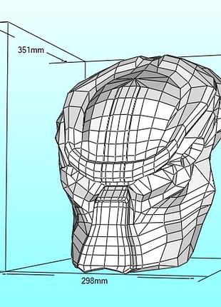 Маска хищника predator mask city hunter конструктор з картону паперкрафт papercraft ігровий персонаж пазл 3д фігура