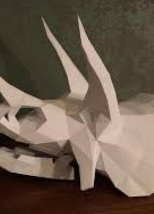 Paperkhan конструктор из картона динозавр череп пазл оригами papercraft 3d фигура развивающий набор антистресс