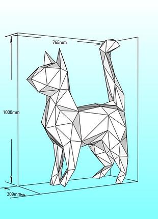 3d фігура набір для самостійної зборки висота 1 метр кішка кіт кошеня котик котики конструктор пазл papercraft паперкрафт модель