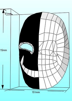 Шолом kindman helmet конструктор з картону паперкрафт papercraft ігровий персонаж пазл 3д фігура