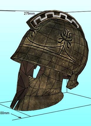 Шолом фракийский шлем thracian helmet helmet конструктор з картону паперкрафт papercraft ігровий персонаж пазл 3д фігура