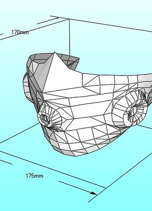 Шолом 111 helmet конструктор з картону паперкрафт papercraft ігровий персонаж пазл 3д фігура