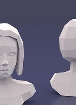 Paperkhan конструктор из картона бюст девушка женщина оригами papercraft 3d фигура развивающий набор антистрес
