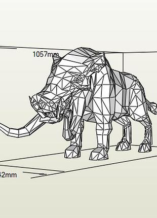 Paperkhan конструктор з картону 3d фігура кабан свиня порося паперкрафт papercraft подарунковий набір для творчості іграшка сувені