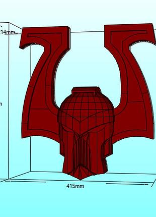 Шолом космодесанта берсерка space marine helmet конструктор з картону паперкрафт papercraft ігровий персонаж пазл 3д фігура