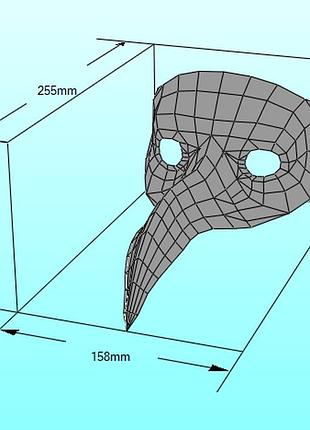 Шлем helmet чумного доктора лікаря doctor маска mask конструктор з картону паперкрафт papercraft ігровий персонаж пазл 3д фігура