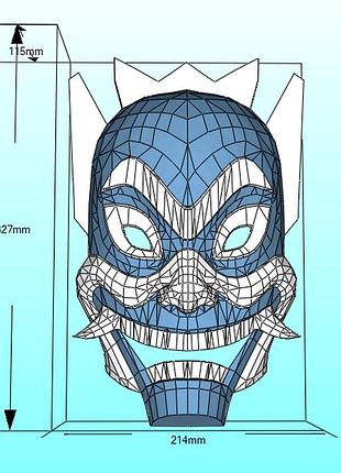 Маска синя аватар blue spirit mask конструктор з картону паперкрафт papercraft ігровий персонаж пазл 3д фігура