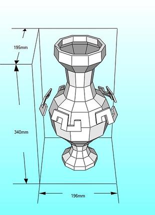 Paperkhan конструктор з картону ваза 3d фігура papercraft паперкрафт модель пазл орігамі набір для творчості подарунок інтер'єр
