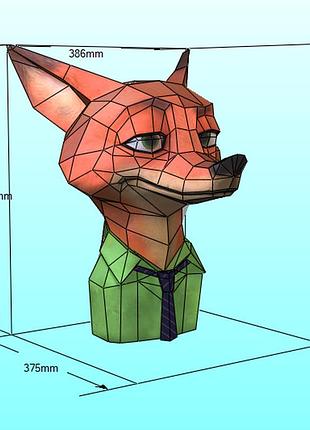 Paperkhan zootopia fox character hero 3d фігура арт. 500.16 лисиця зоотрополіс персонаж герой конструктор паперкрафт disney дисней