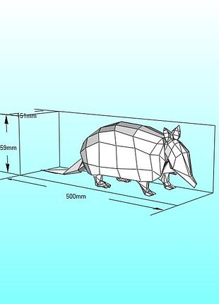 Paperkhan конструктор з картону броненосець пазл орігамі papercraft 3d фігура полігональна набір подарок сувенір антистрес