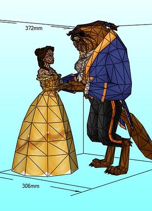 Paperkhan beauty and beast character hero 3d фігура арт. 400.24.207 красуня та потвора персонаж герой конструктор паперкрафт disne