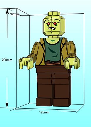 Paperkhan lego zombie man character hero 3d фігура арт. 200.6 лего зомбі персонаж герой конструктор з картону паперкрафт