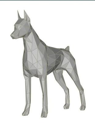 70см конструктор из картона оригами low poly papercraft 3d фигура подарок сувенир игрушка доберман собака пёс