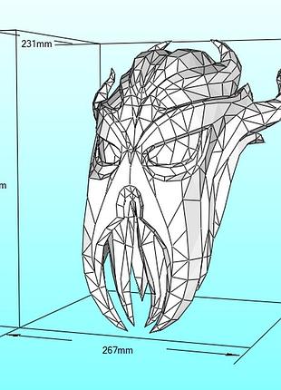 Маска мірака miraak mask skyrim конструктор з картону паперкрафт papercraft ігровий персонаж пазл 3д фігура