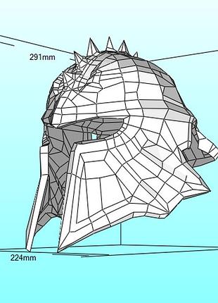 Шолом dragon age inquisition helmet конструктор з картону паперкрафт papercraft ігровий персонаж пазл 3д фігура